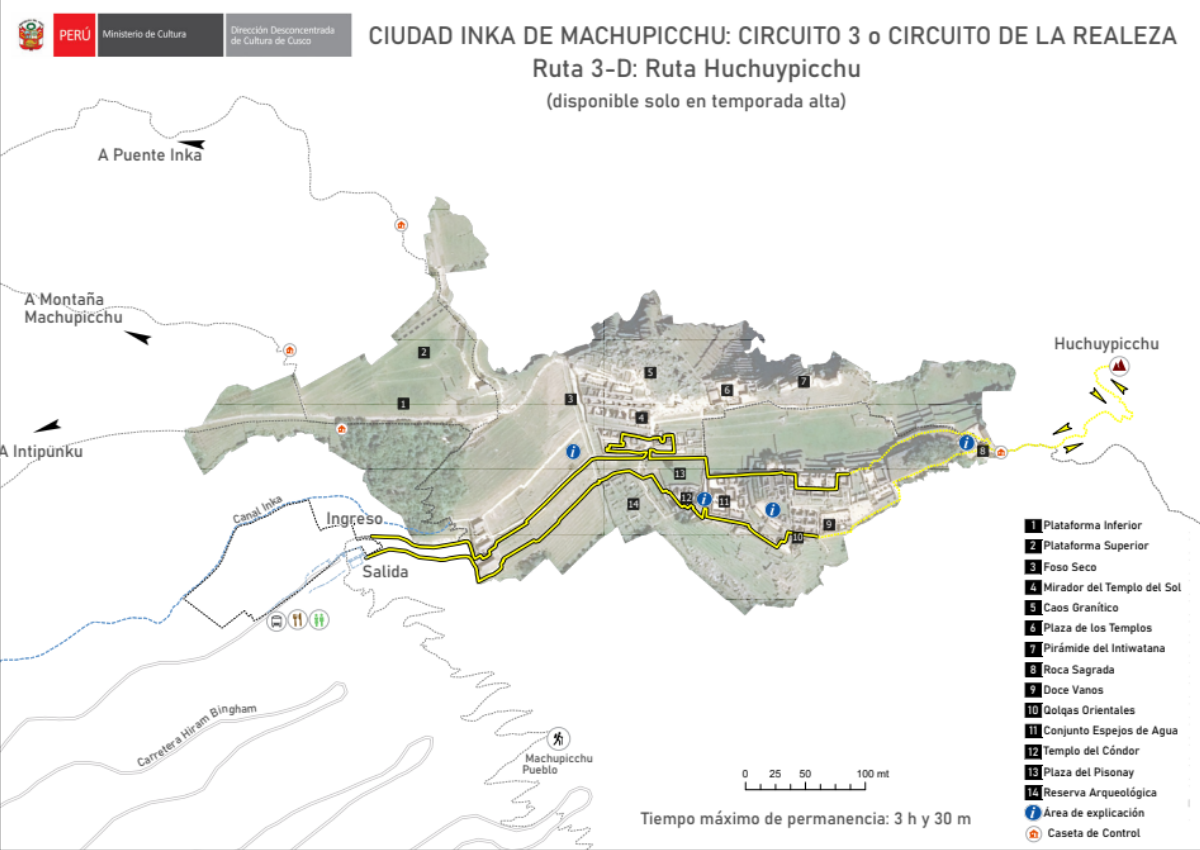 Mapa trasy 3D Machu Picchu – wejście na Huchuy Picchu